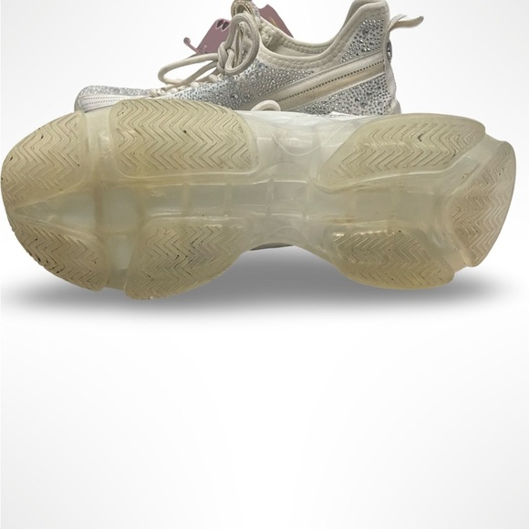 Steve Madden White bejeweled sneakers Maxima NY90 women’s size 10 - Picture 6 of 7